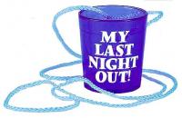 Blue My Last Night Out Bachelor & Bachelorette Party Hanging Shot Glass